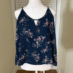 Floral Navy Blue Women's Top